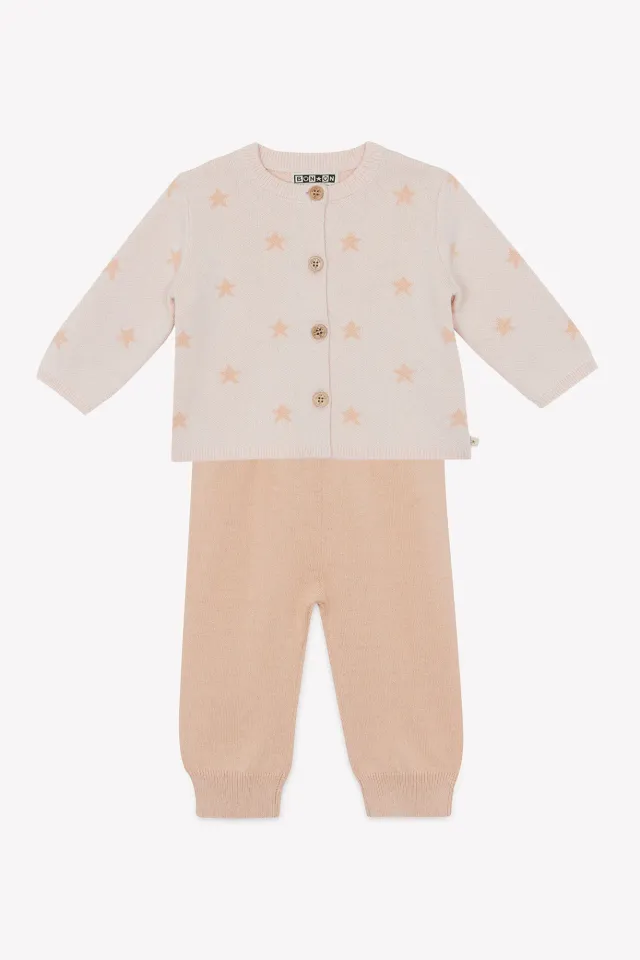 Bonton Loup trøje rose pinkyee stjerner uld