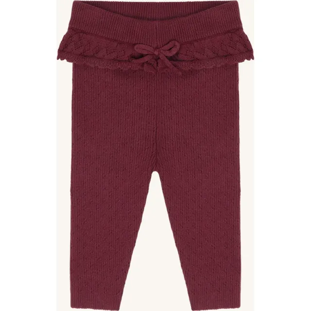 Hust & Claire Lisa knit rib leggings Maroon bomuld
