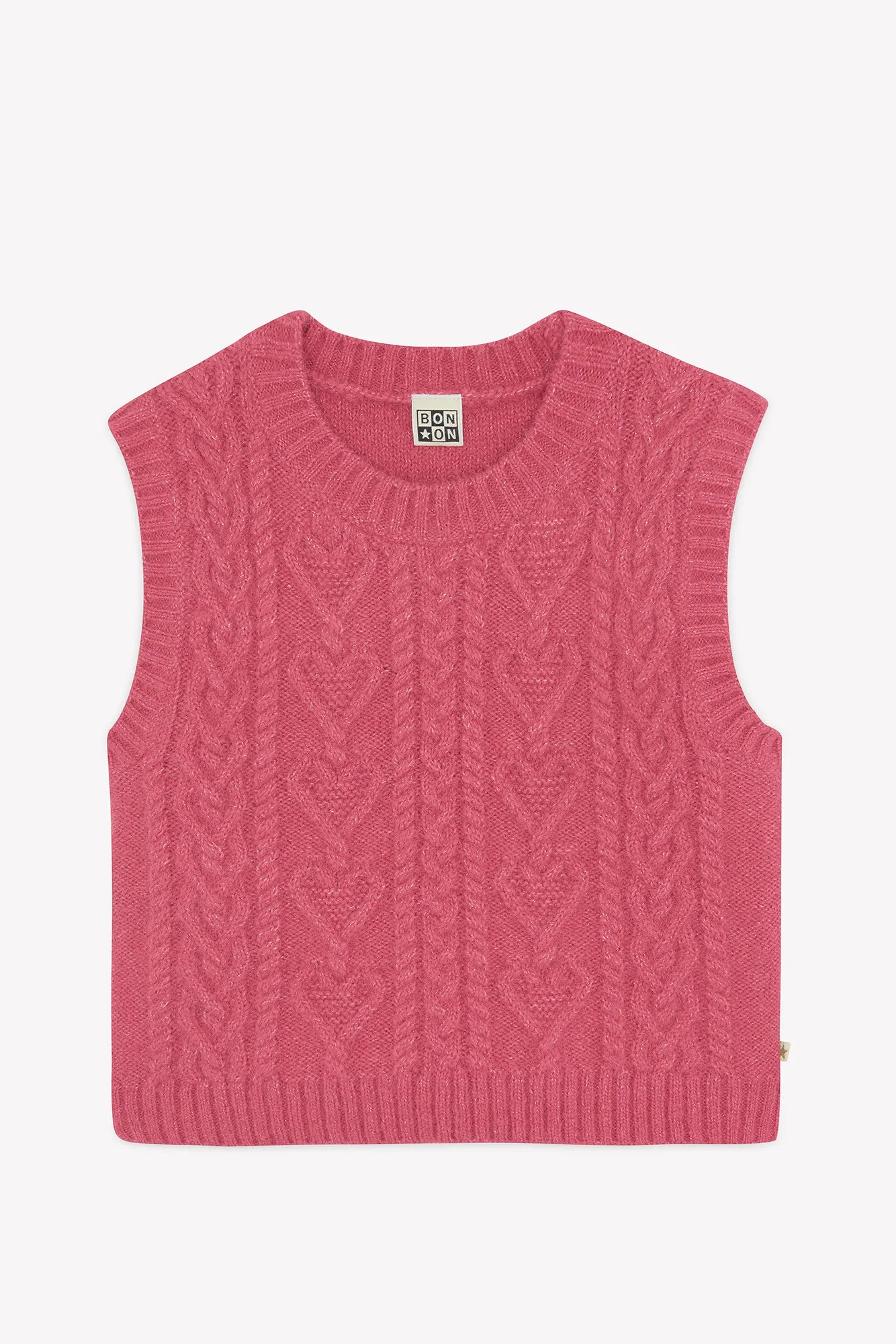 Bonton Lucia Rose Elizabeth strikvest rosa uld