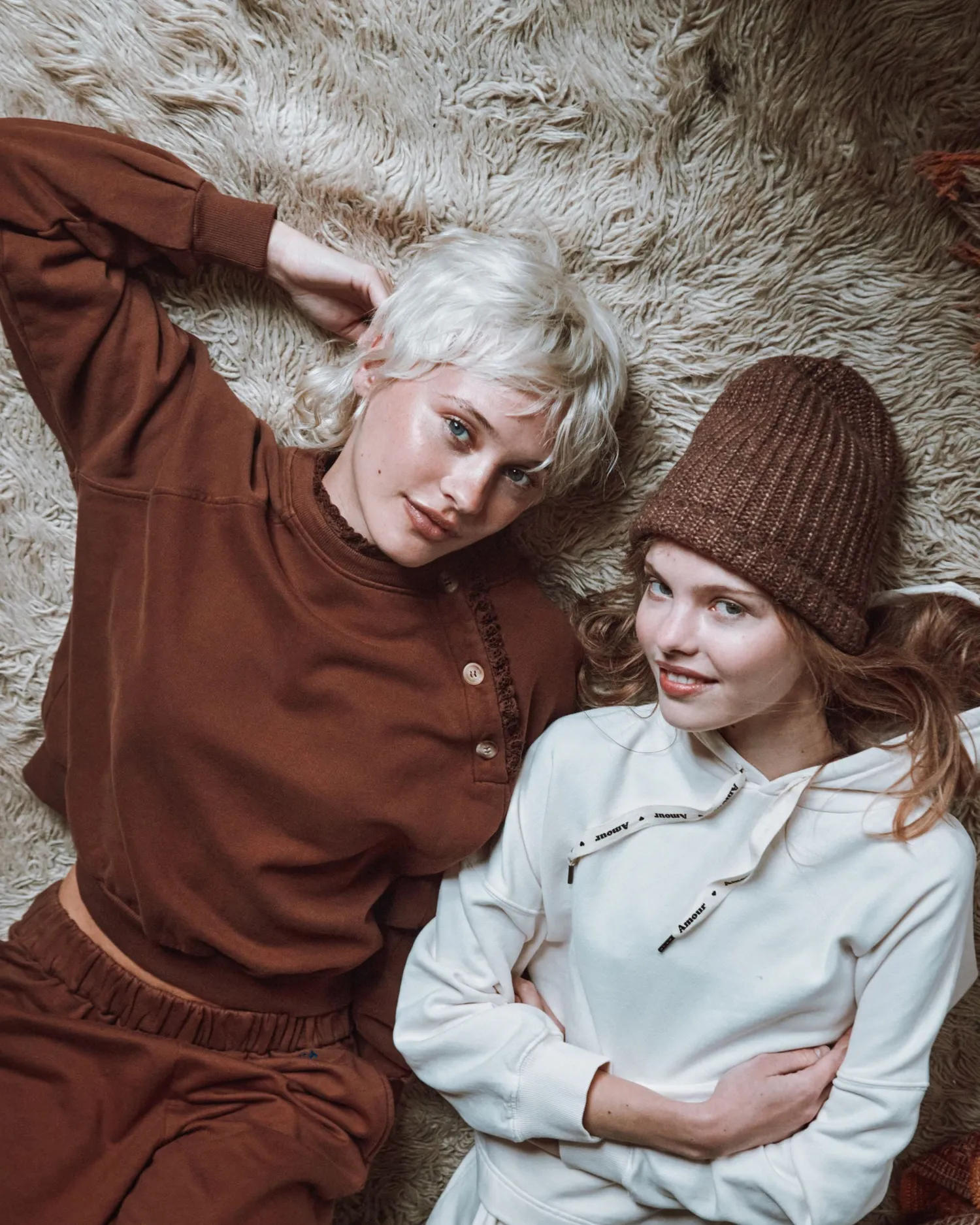 Emile et Ida sweat sweatshirt økologisk brun broderi