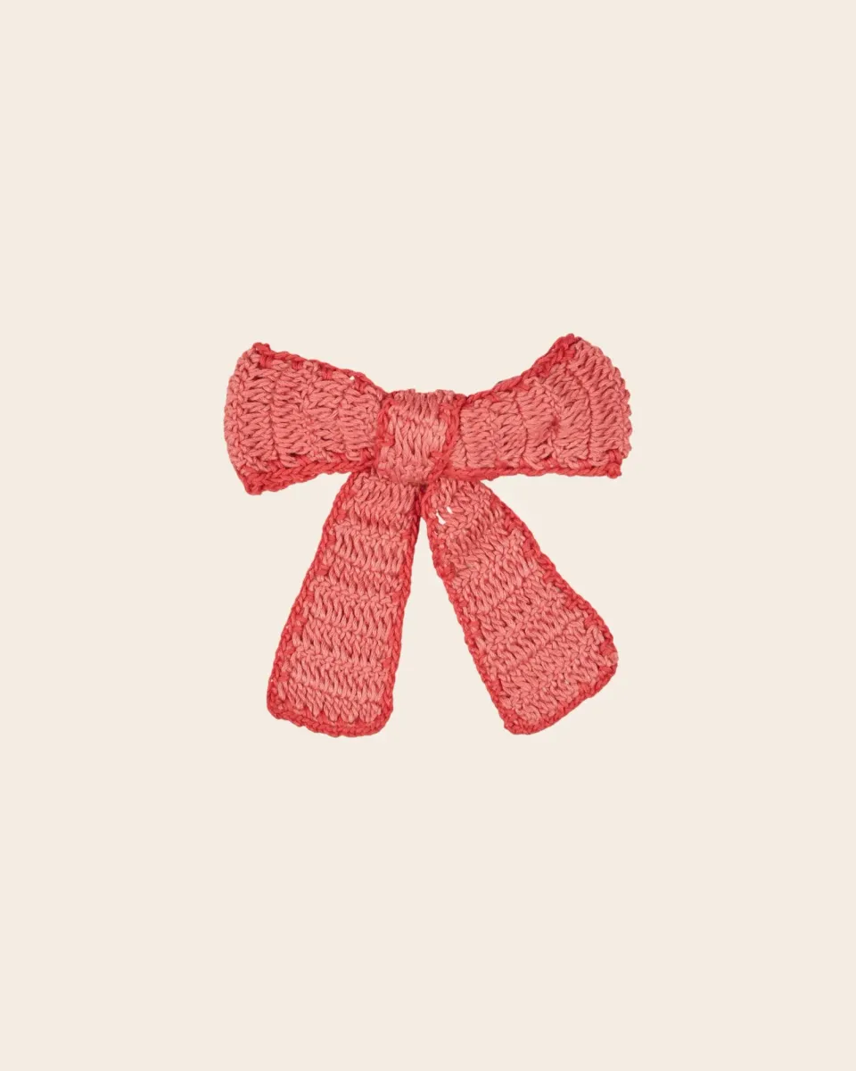 Emile et Ida hårspænde sløjfe rosa hæklet