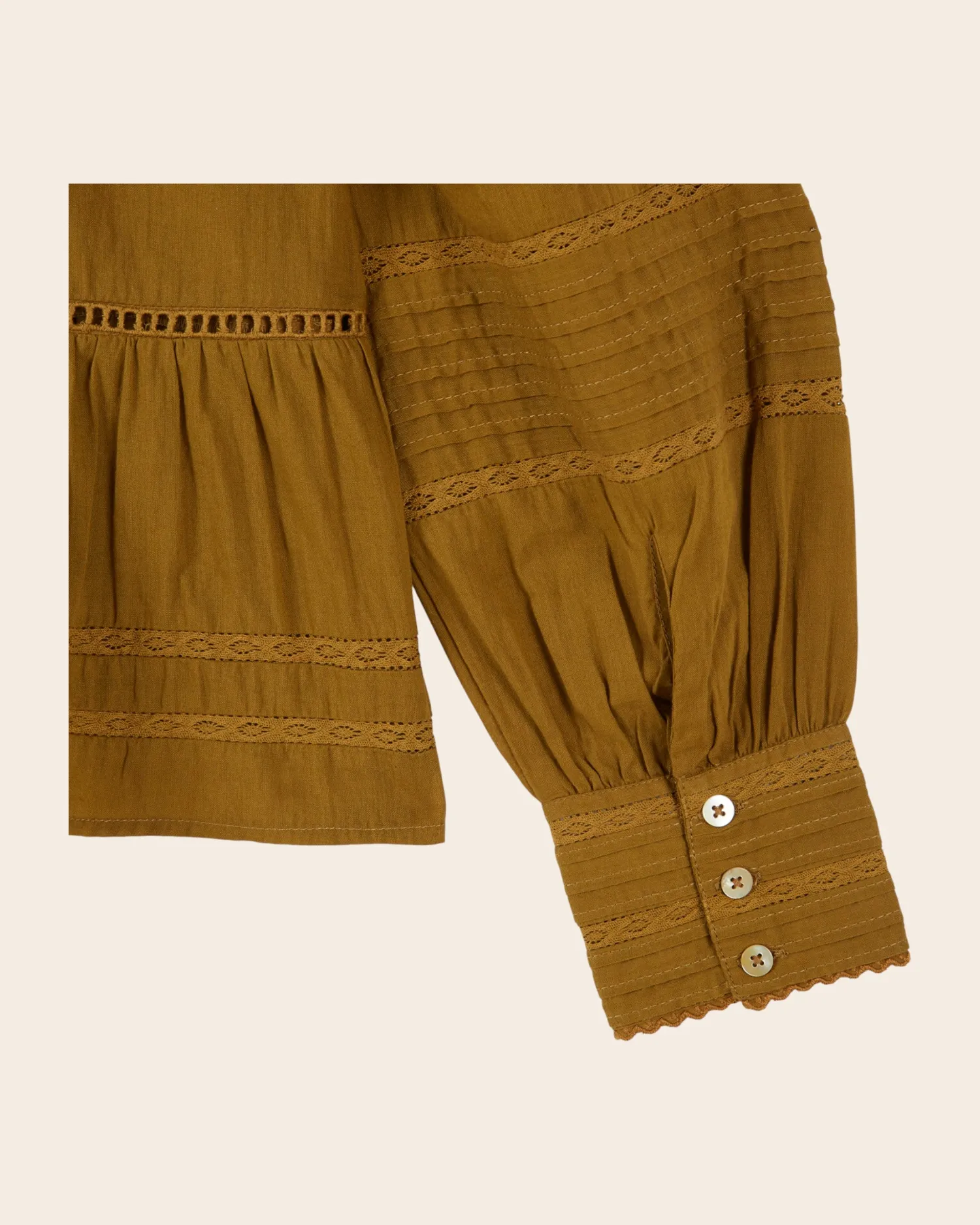 Emile et Ida Eglantine bluse oliven broderi løs