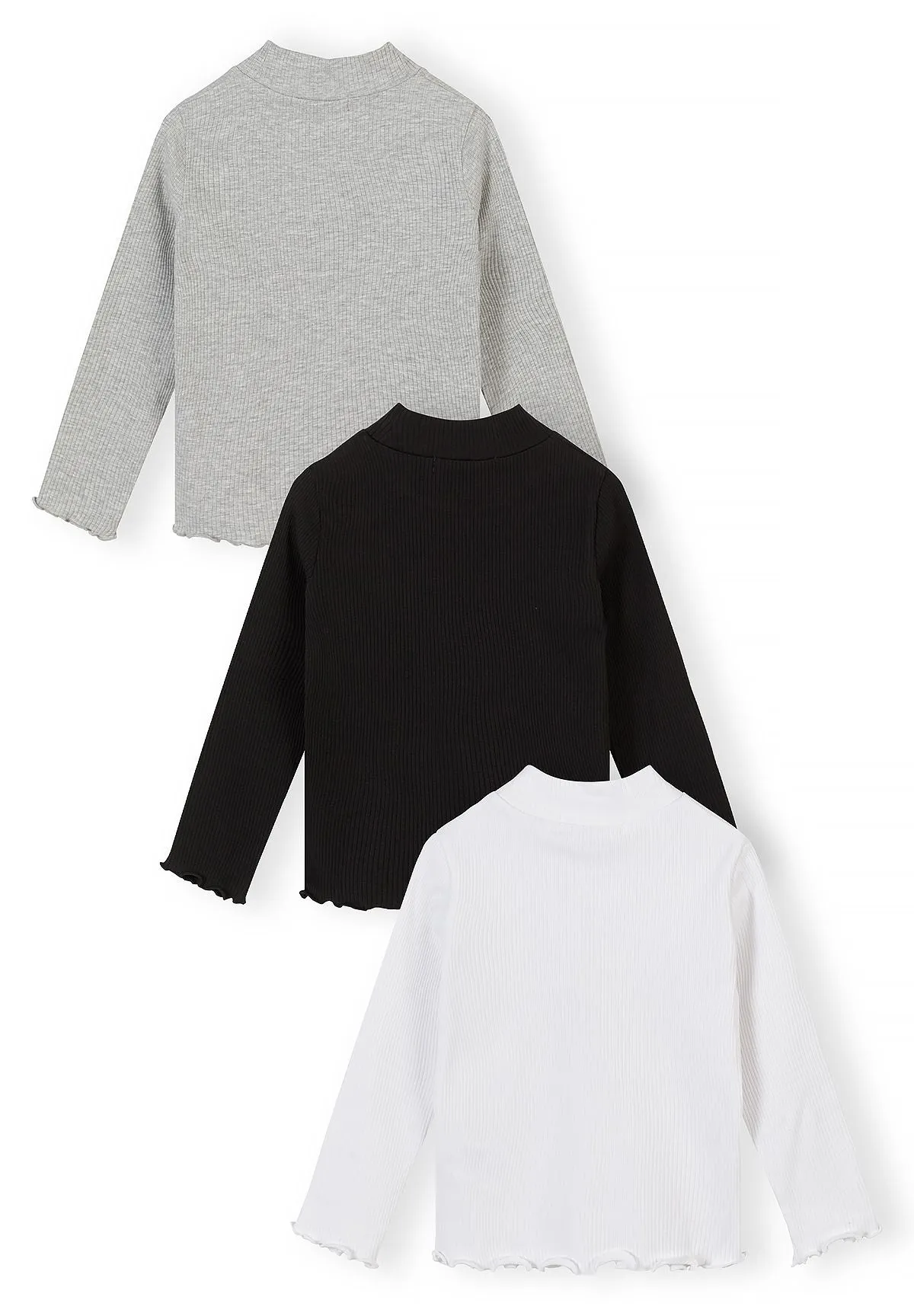 Minoti 45641 t-shirt 3-pak rib høj hals