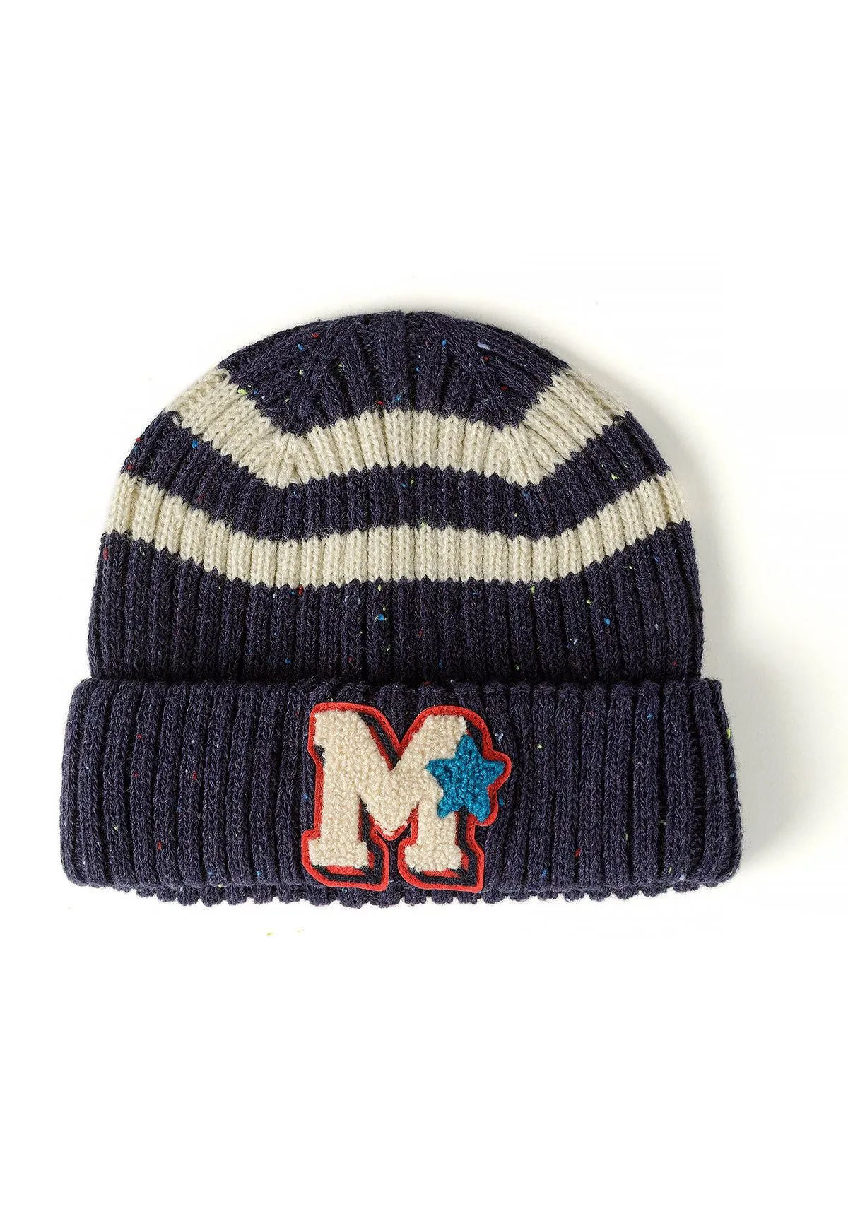Minoti 45901 hue- og halsæt navy strik til drenge