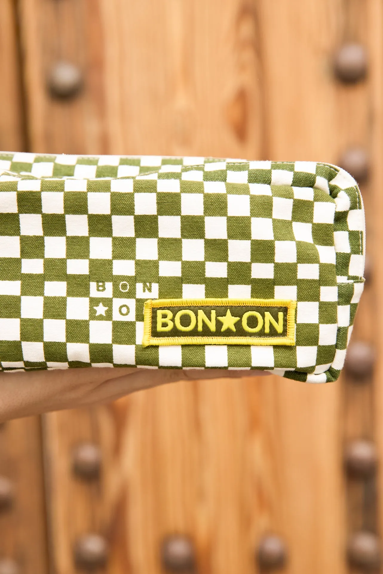 Bonton Damier penalhus grøn ternet bomuld