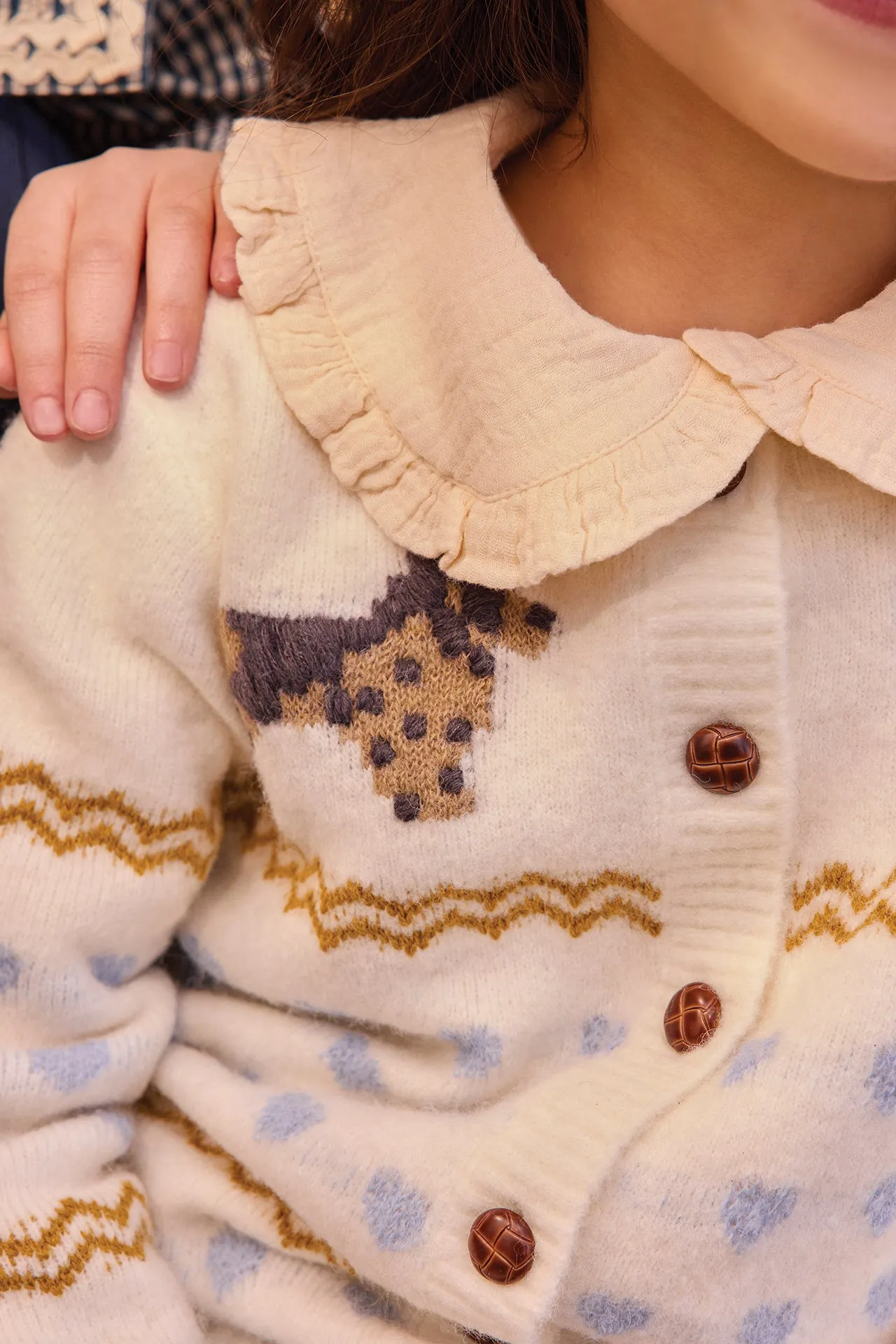 Bonton Paula Milk cardigan uld hunde jacquard