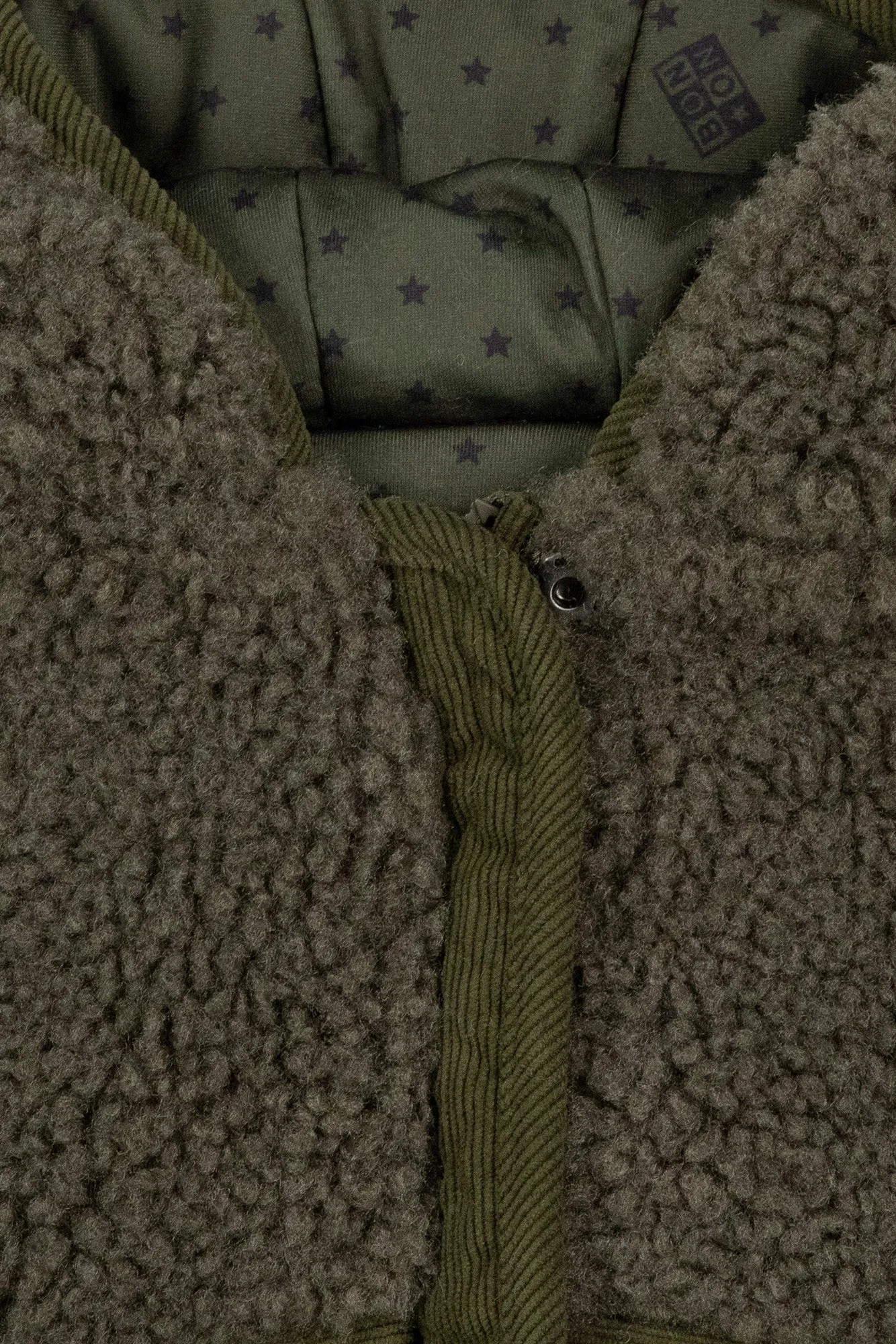 Bonton Piper jakke sherpa kaki highland stjernefoer