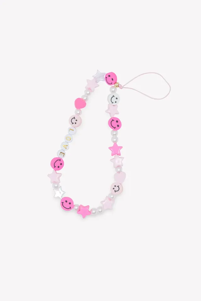 Bonton Smiley Rose mobilvedhæng rosa