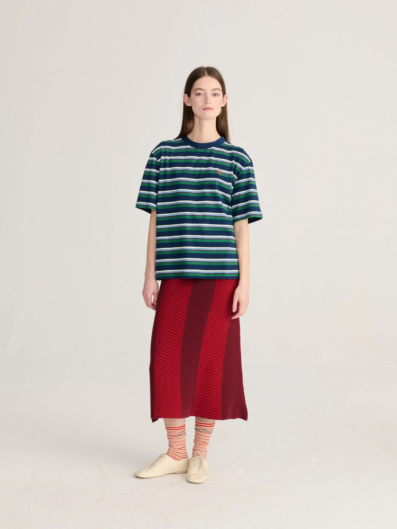 Bobo Choses All About Monsters Striped Relaxed T-shirt M
