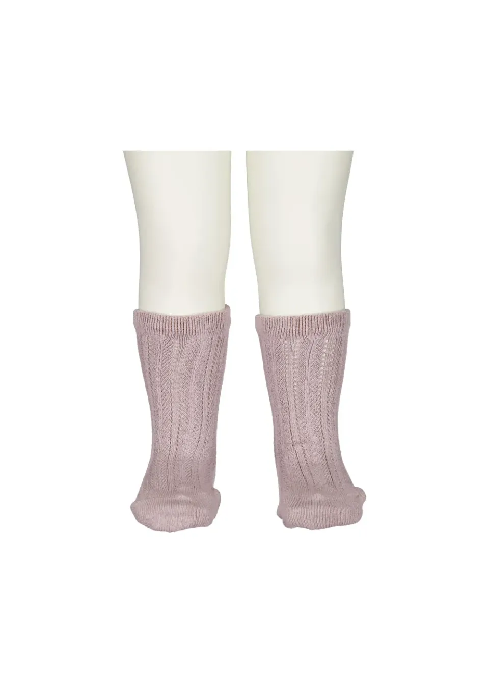 MarMar Pointelle knæstrømper Airy Purple hulmønster