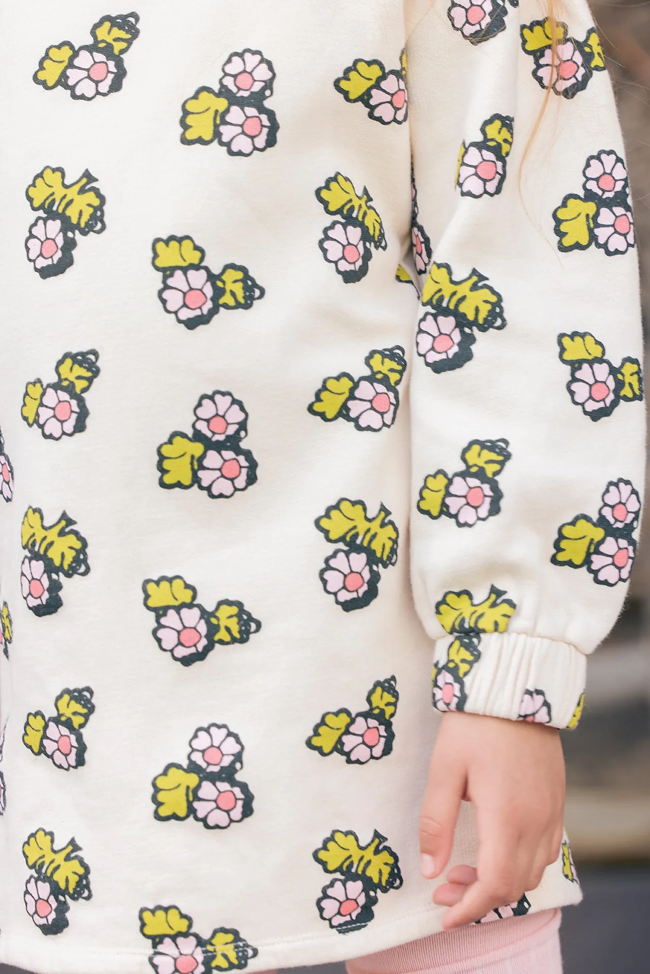 Bonton Marine Fleur Faroe sweat kjole ecru
