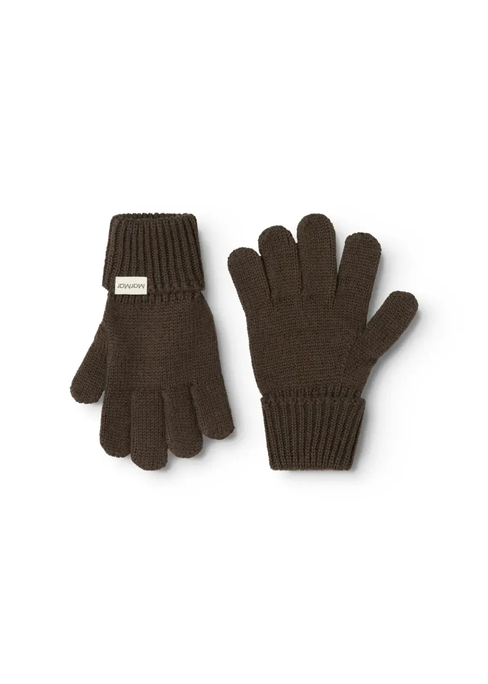 MarMar Aske strikhandsker Dark Roast uld