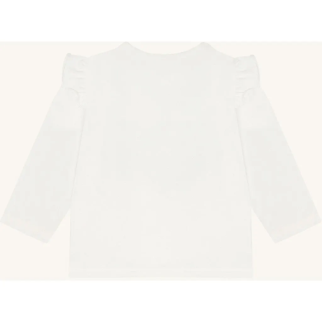 Hust & Claire Anna Heart bluse ivory hjerte langærmet