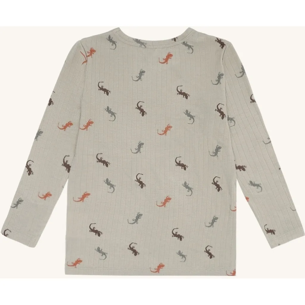 Hust & Claire Austin Lizards bluse Greene Stone bambus