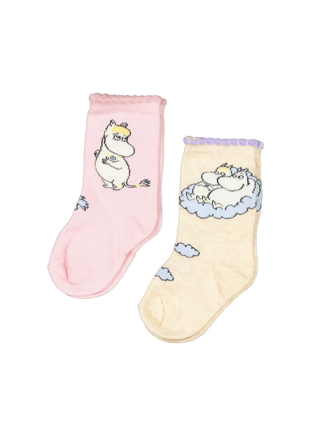 MarMar Socks Scallop strømper Lavender Moomin 2-pak Mumi