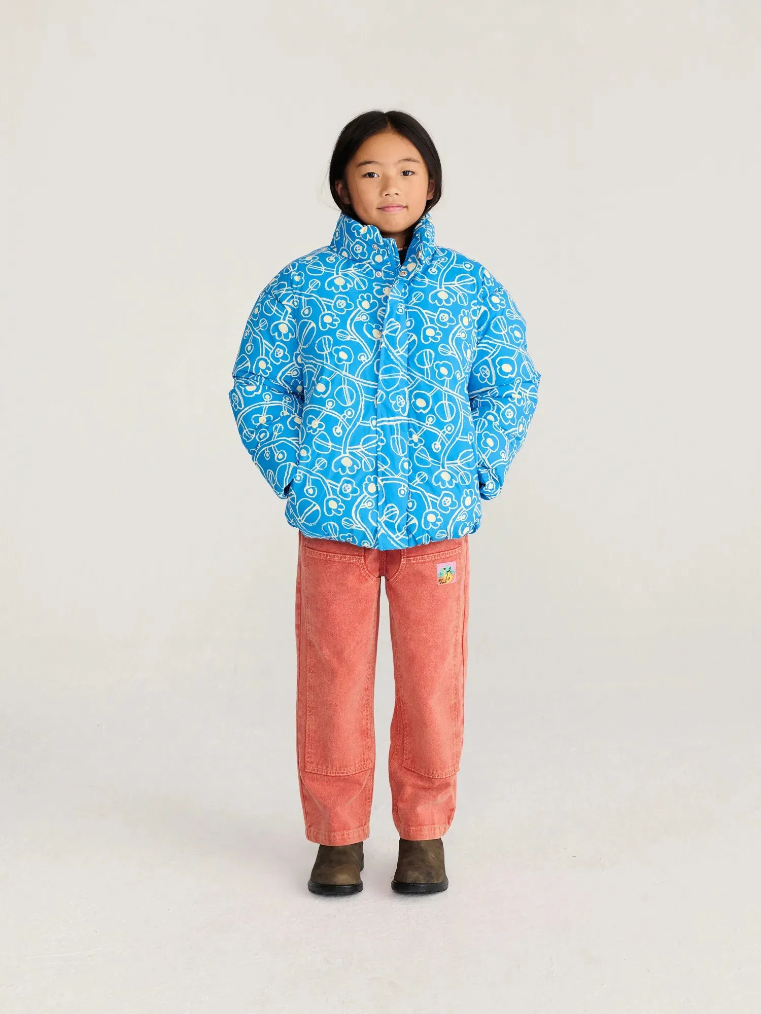 Bobo Choses Sketchy Flowers All Over anorak blå 6-7 år genbrug