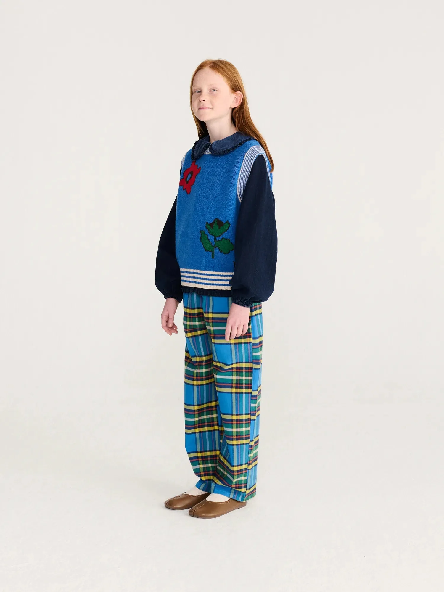 Bobo Choses Tartan All Over vævede bukser blå