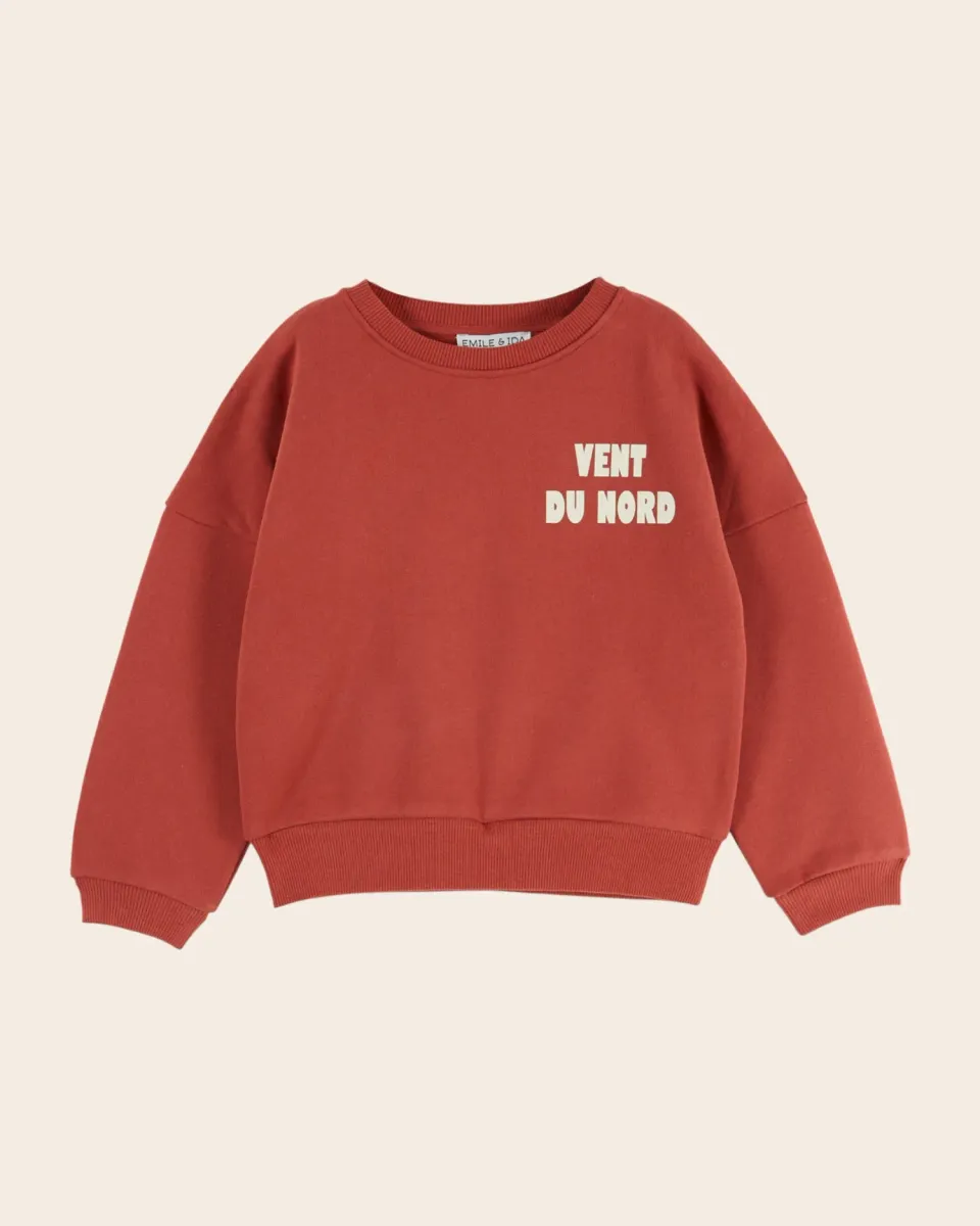 Emile et Ida Vent du Nord sweatshirt rød økobomuld