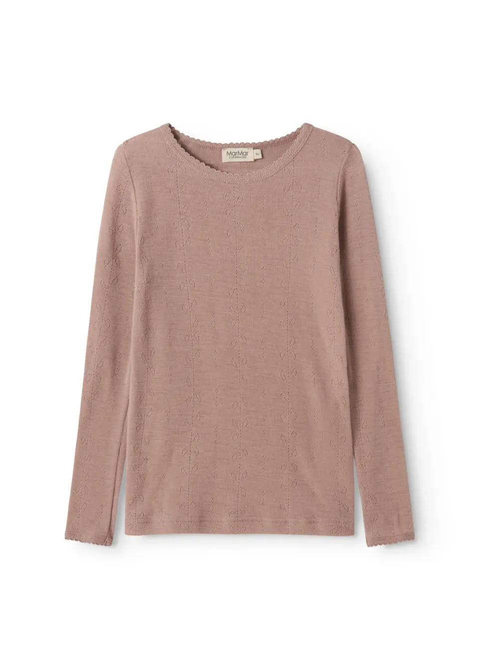 MarMar Tamra uld t-shirt Burnt Rose pointelle