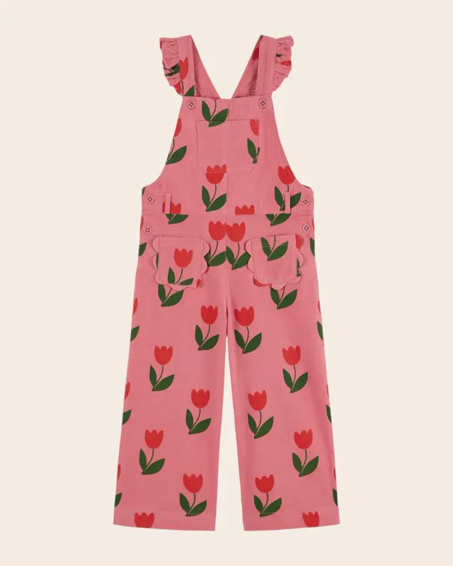 Emile et Ida Tulipe overalls rosa fløjl blomster