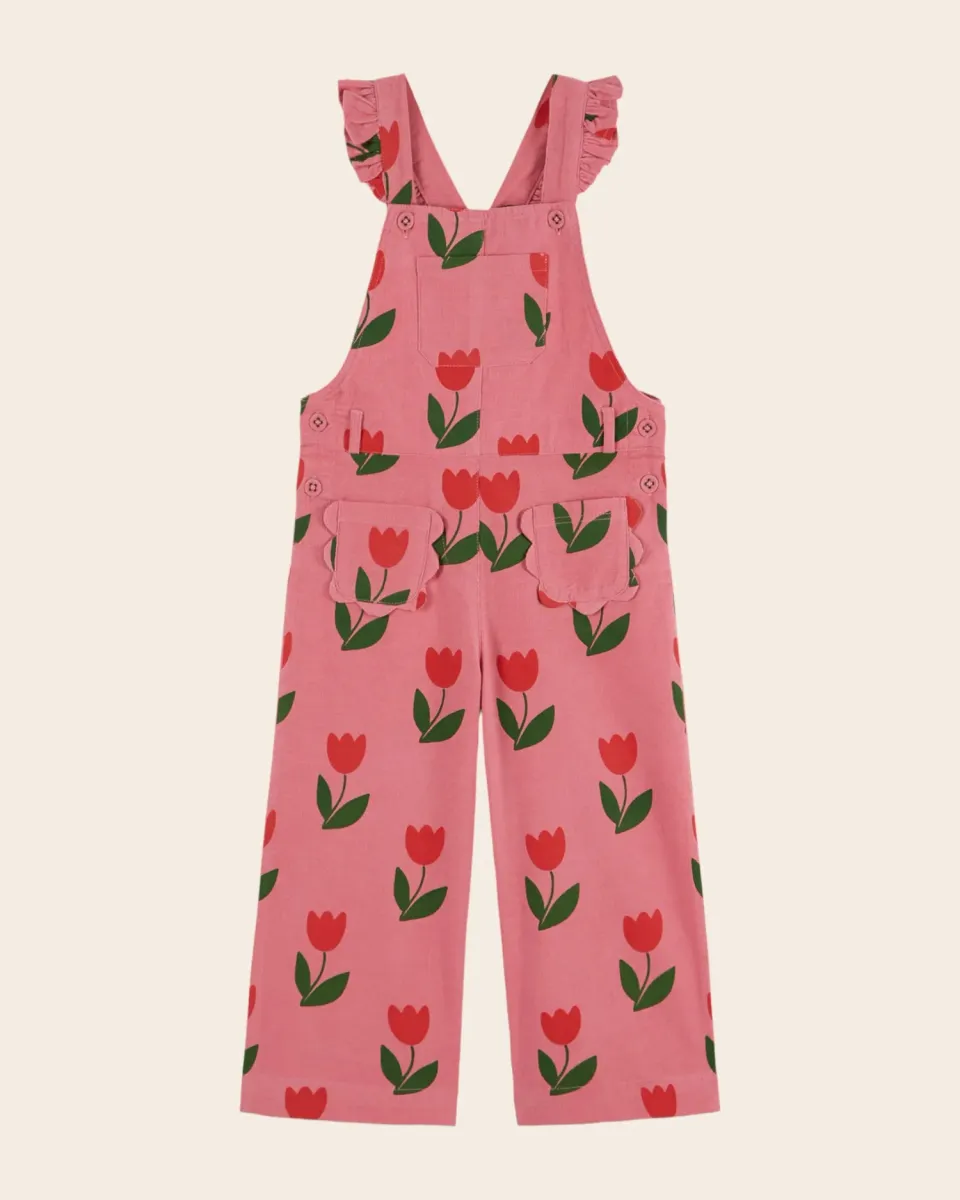 Emile et Ida Tulipe overalls rosa fløjl blomster