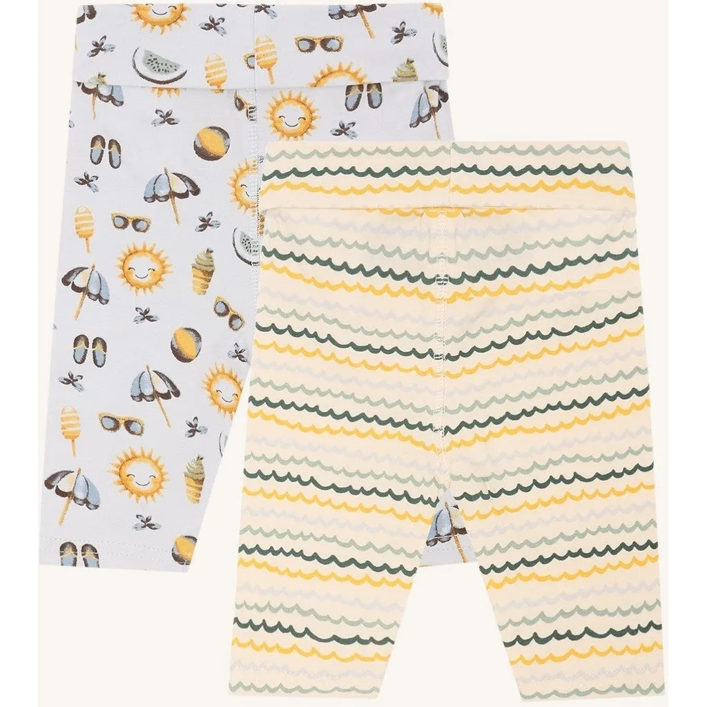 Hust & Claire Luca leggings 2-pak A Bit Blue bomuld