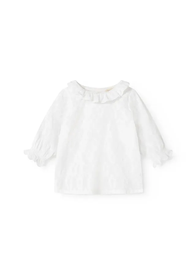 MarMar Tilka babybluse White jacquard sløjfe