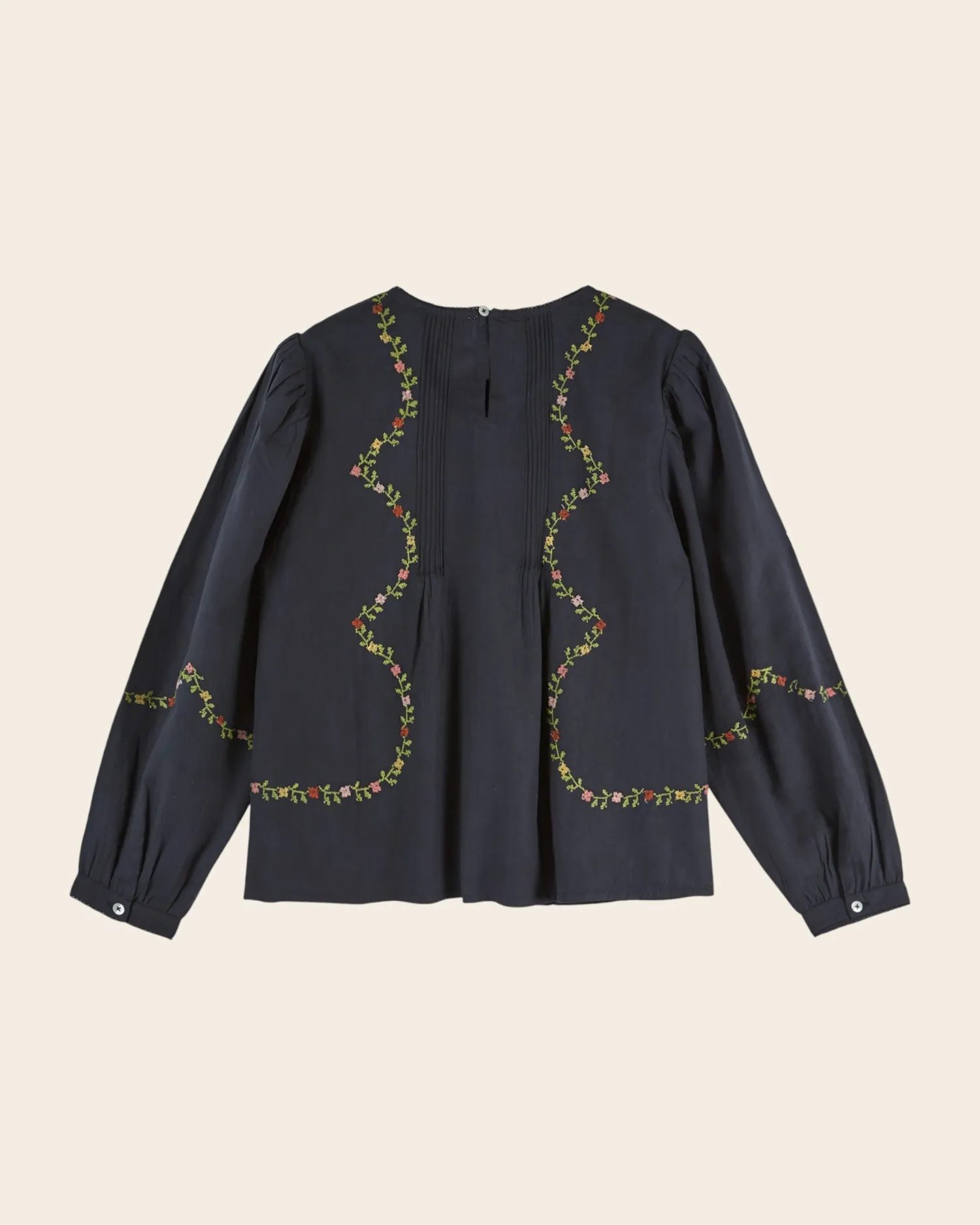Emile et Ida Estelle bluse sort dame broderet