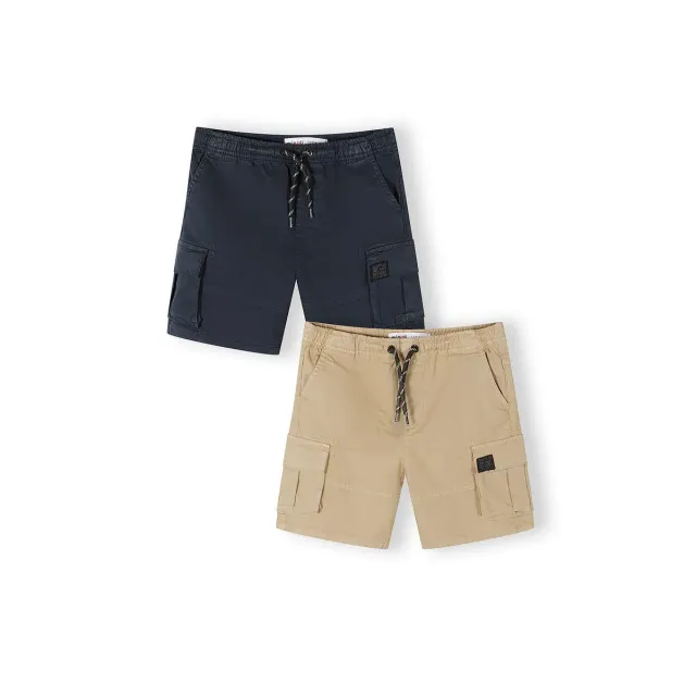 Minoti 44933 cargoshorts 2-pak marine beige