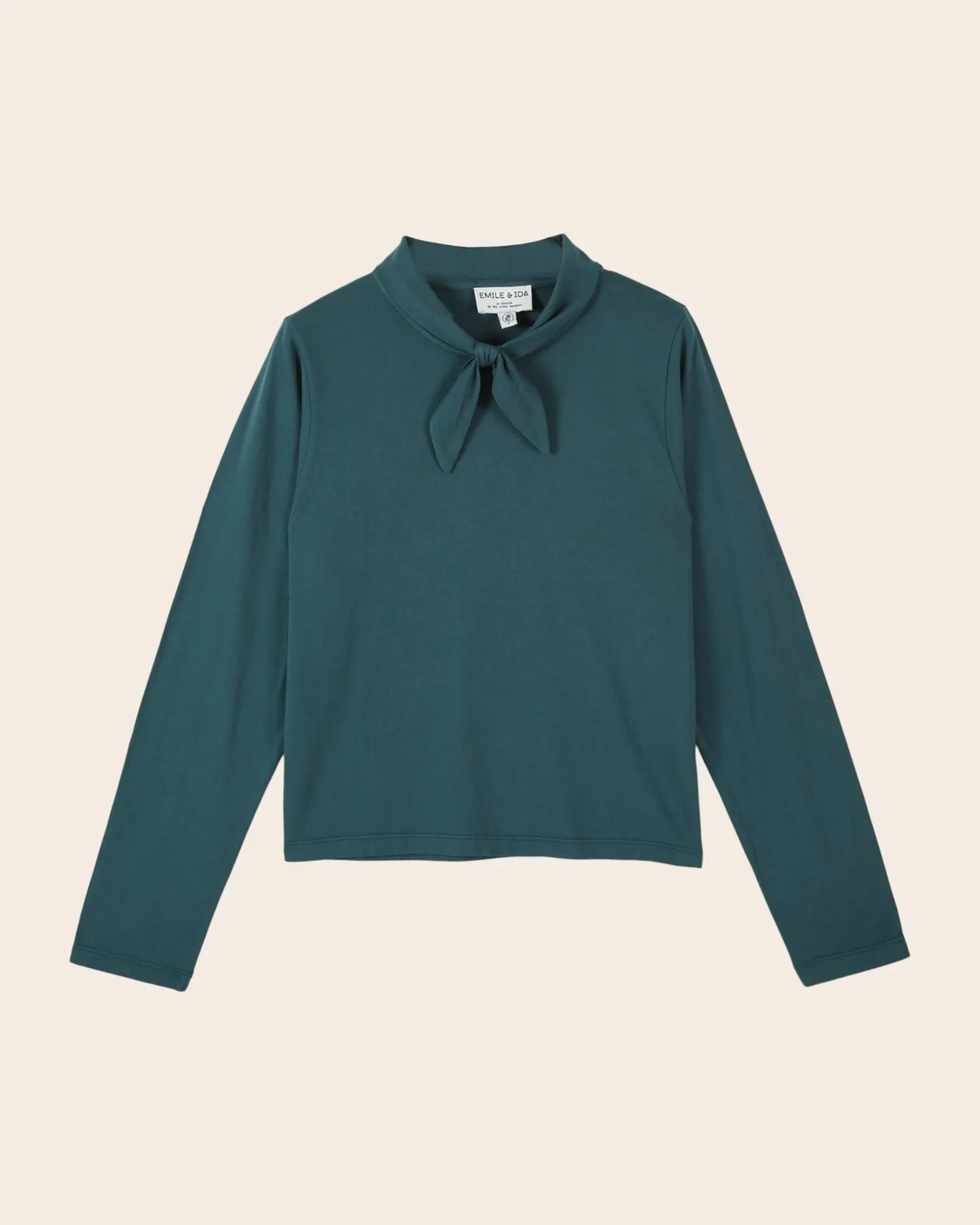 Emile et Ida Elora bluse grøn knyttet hals