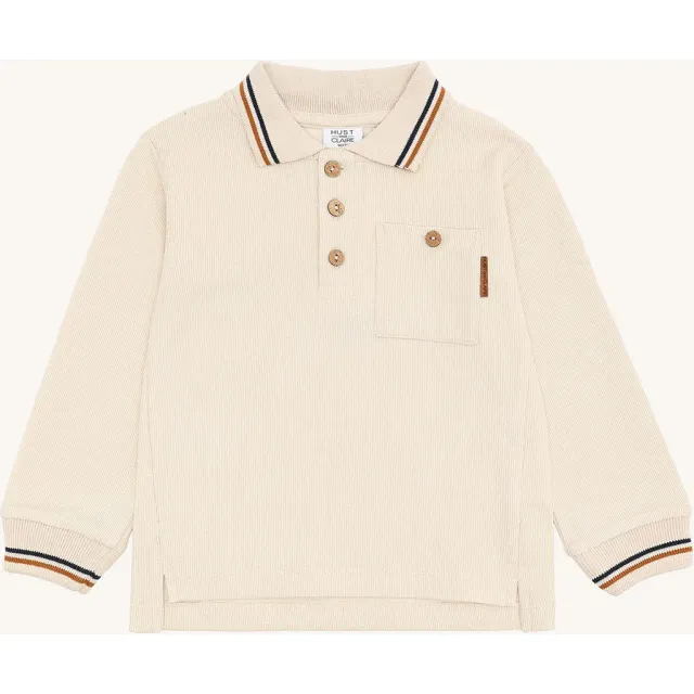 Hust & Claire Stevie polobluse Wheat Melange økologisk