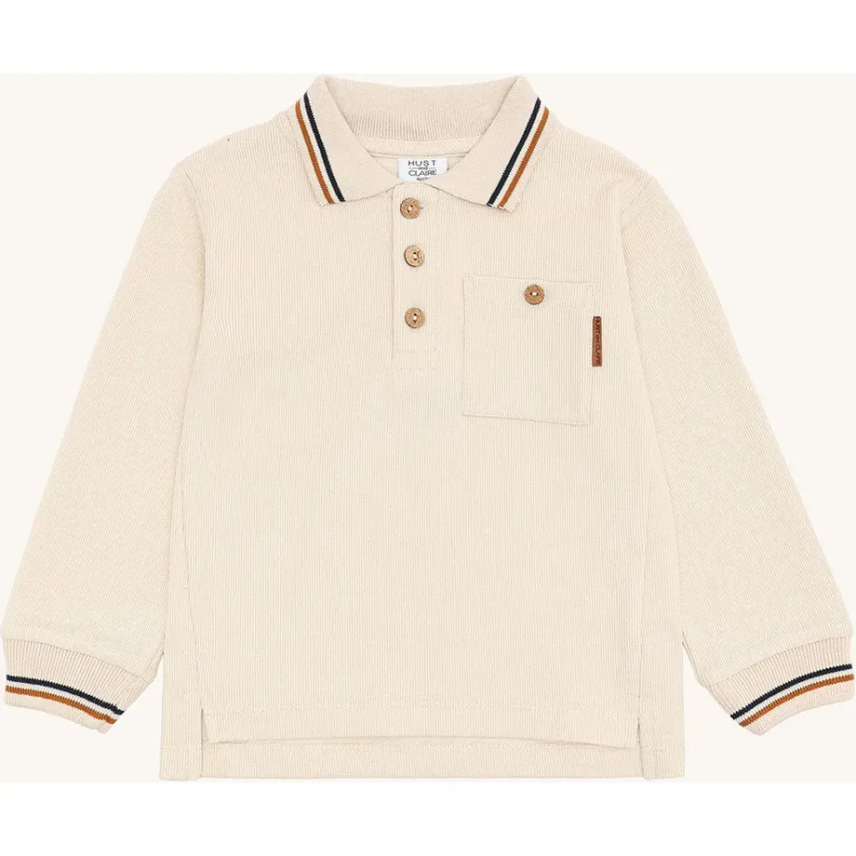 Hust & Claire Stevie polobluse Wheat Melange økologisk