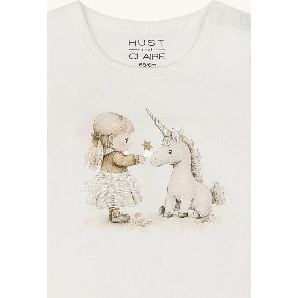 Hust & Claire HCAnna Friends bluse Ivory enhjørning