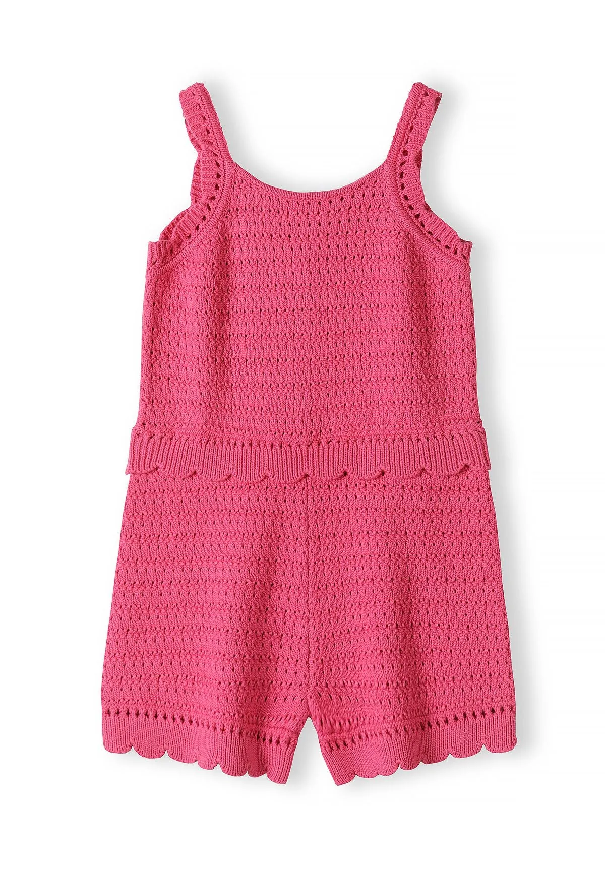 Minoti 44716 jumpsuit rosa hæklet