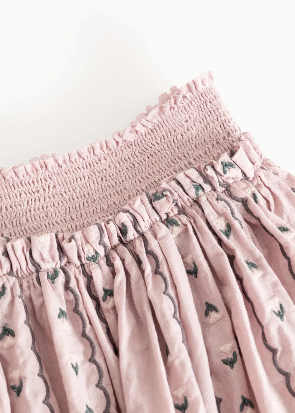 MarMar Seline nederdel Dusty Purple Bloom broderi