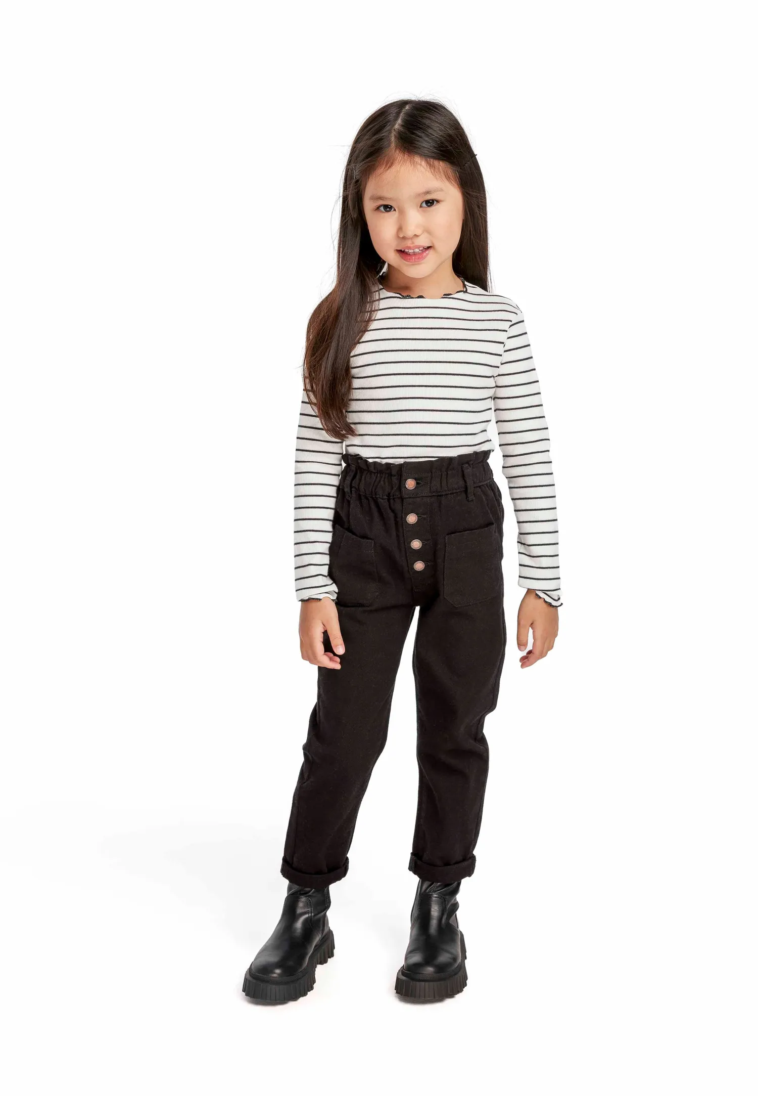 Minoti 39394 jeans sort paperbag til piger