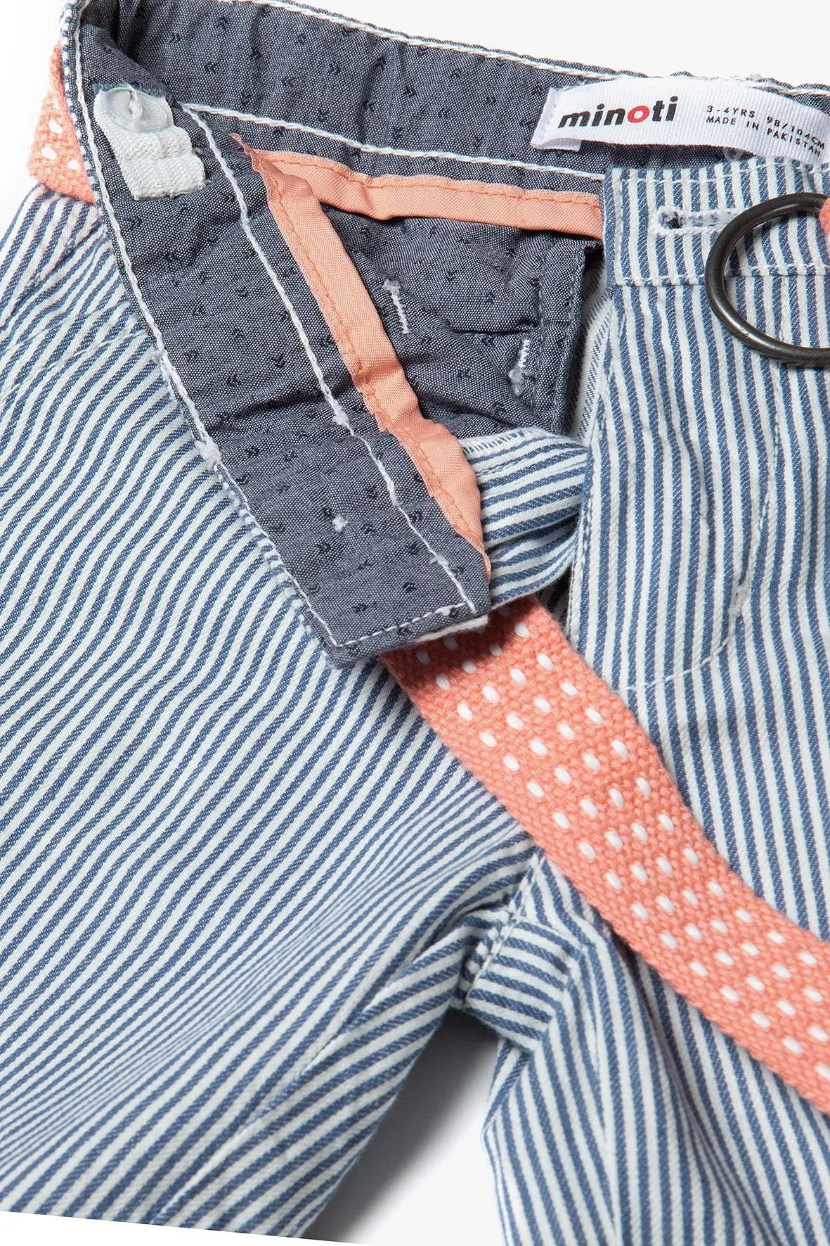 Minoti 38165 chino shorts blå stribet til drenge