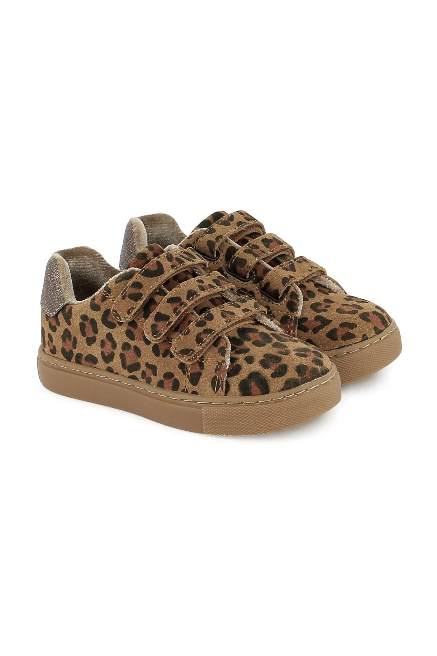 Bonton Basil sneakers leopard velcro sølv