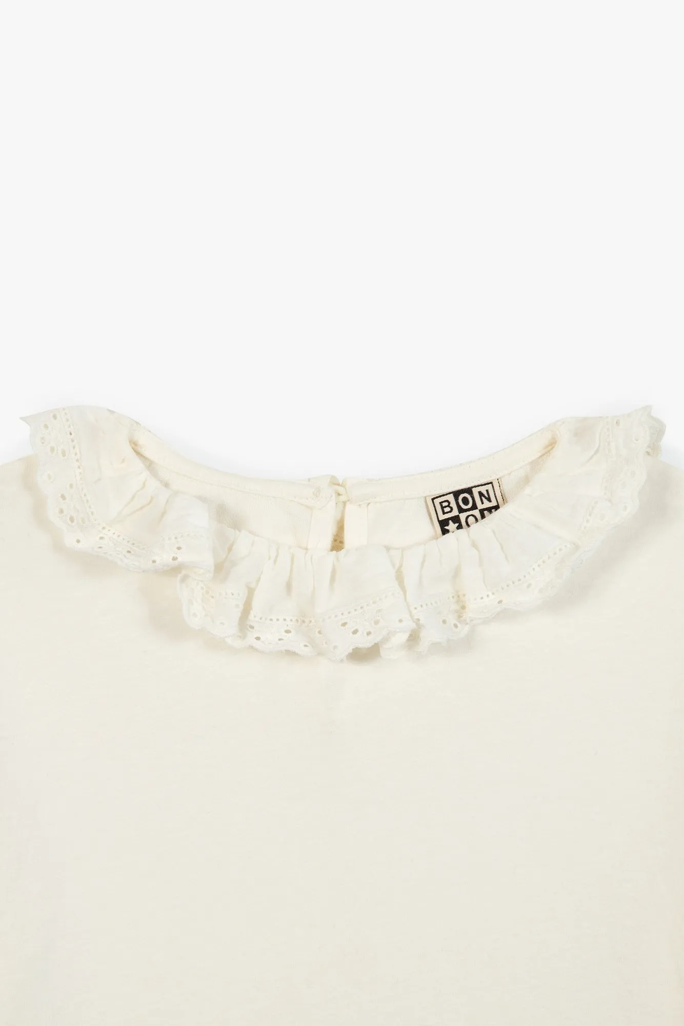 Bonton Miel Ecru t-shirt bomuld flæsekrave