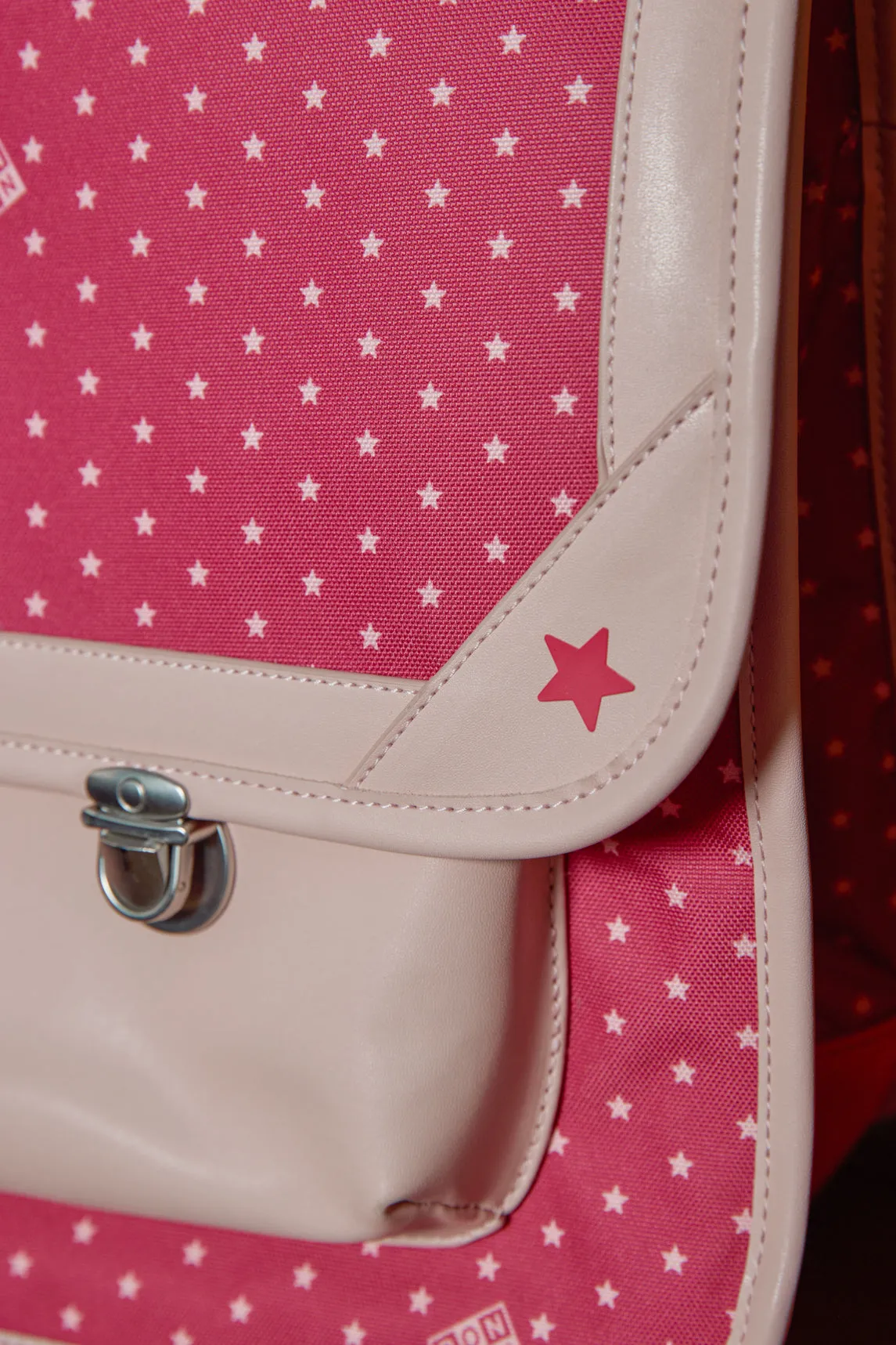 Bonton Cartable Rose Étoiles skoletaske bomuld stjerner