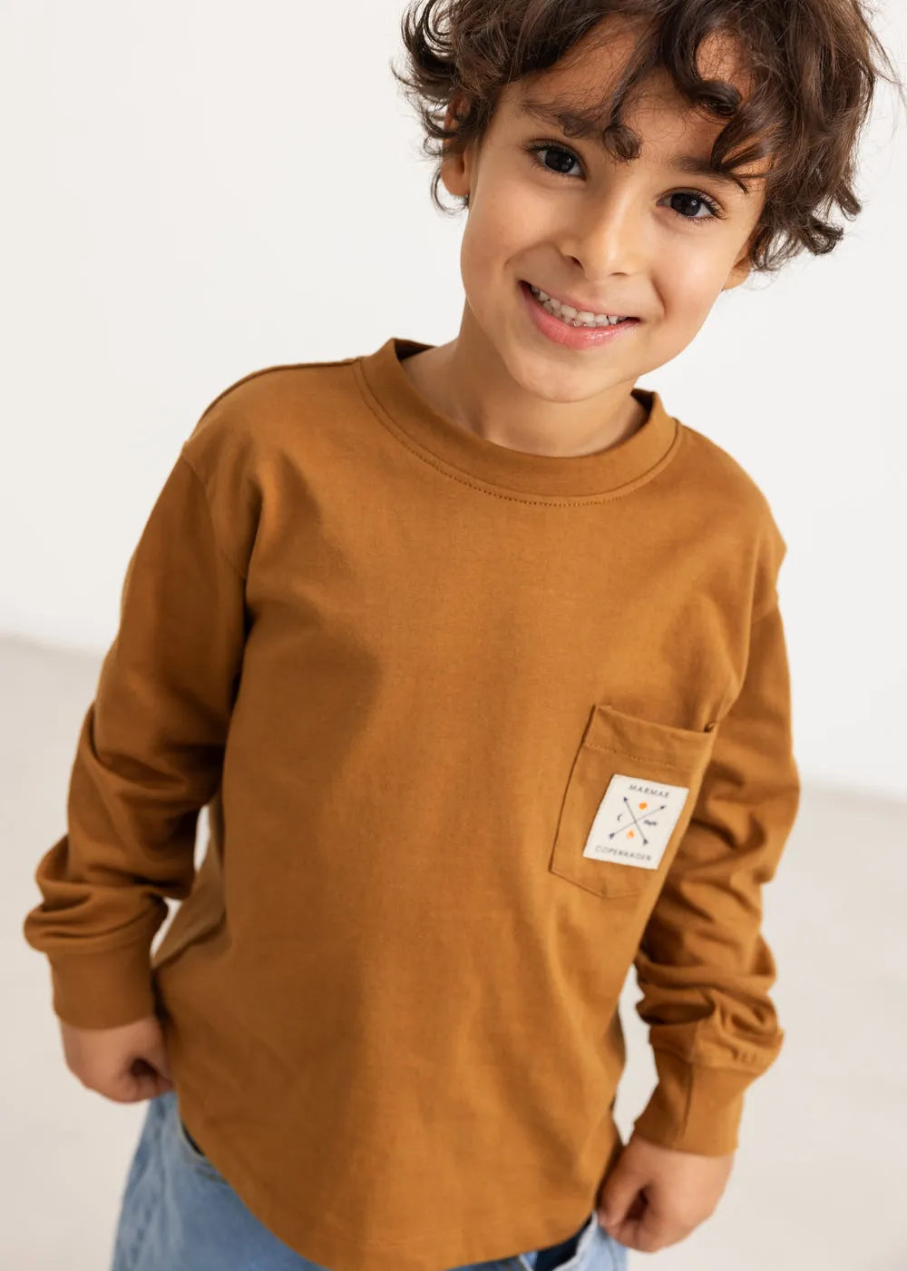 MarMar Tad LS bluse Deep Caramel langærmet bomuld