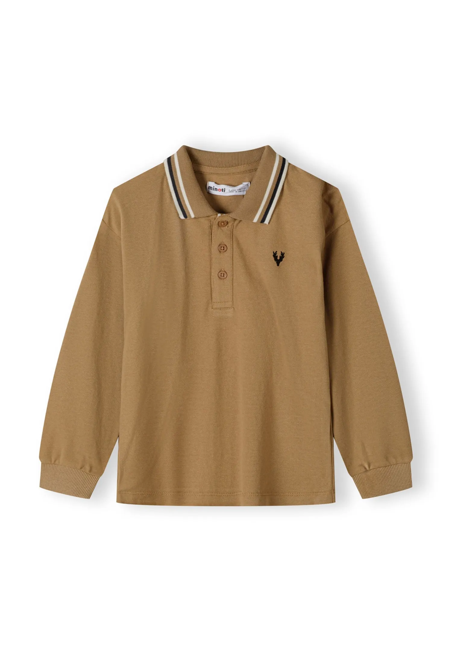 Minoti 44286 polo langærmet 2-pak sand sort