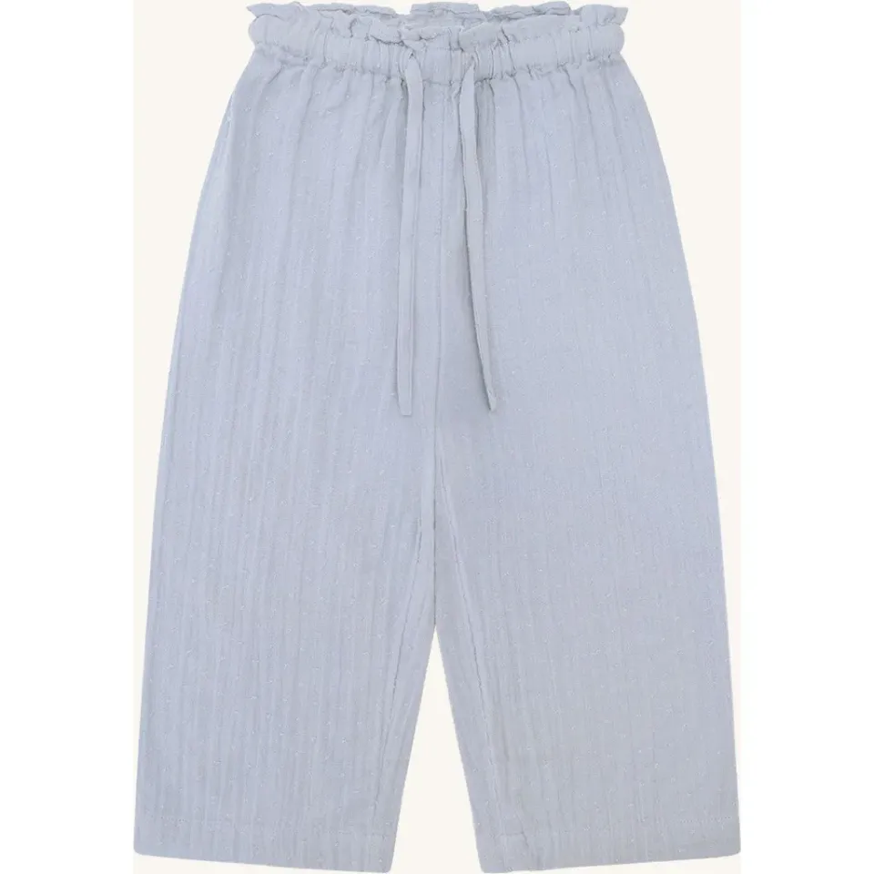 Hust & Claire Tita Dobby bukser Zen Blue bomuld
