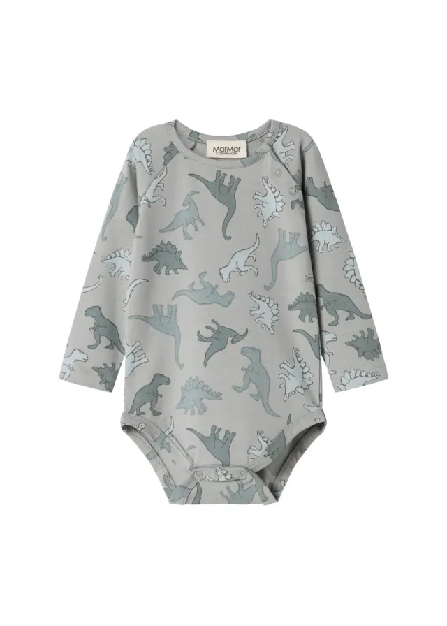 MarMar Bo bodystocking Dino Jungle økologisk bomuld
