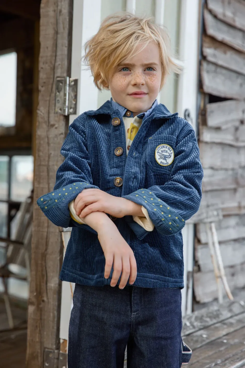 Bonton Pastore skjortejakke king blue velour