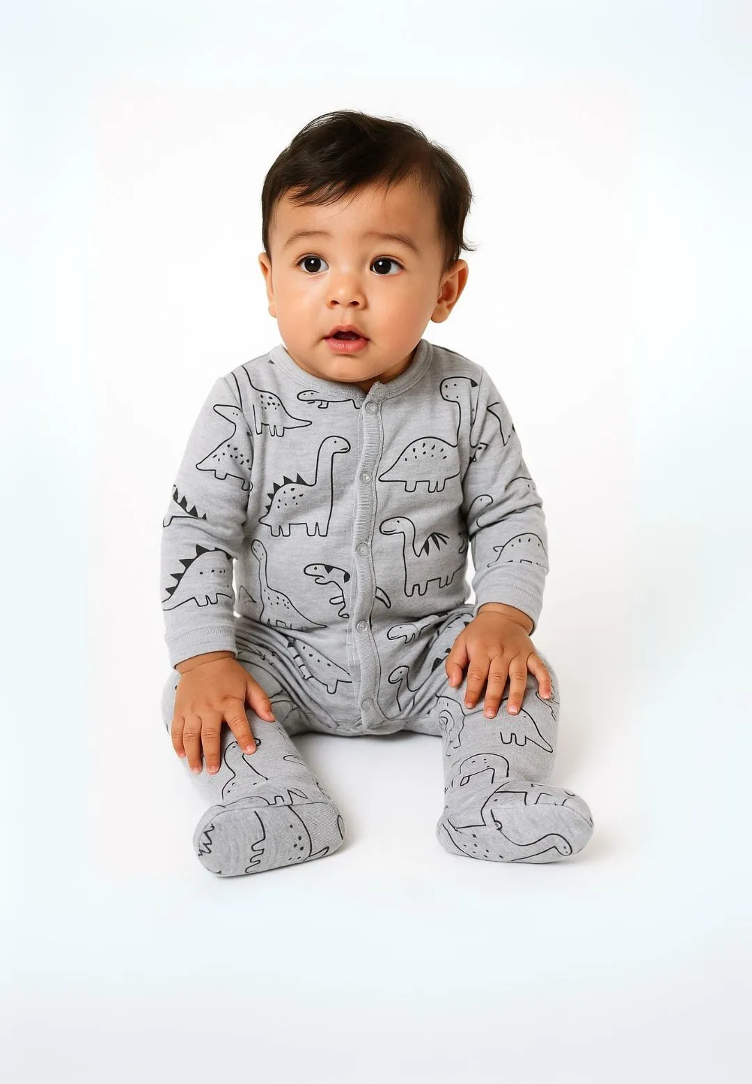 Minoti 42004 natdragt 2-pak grå dino baby