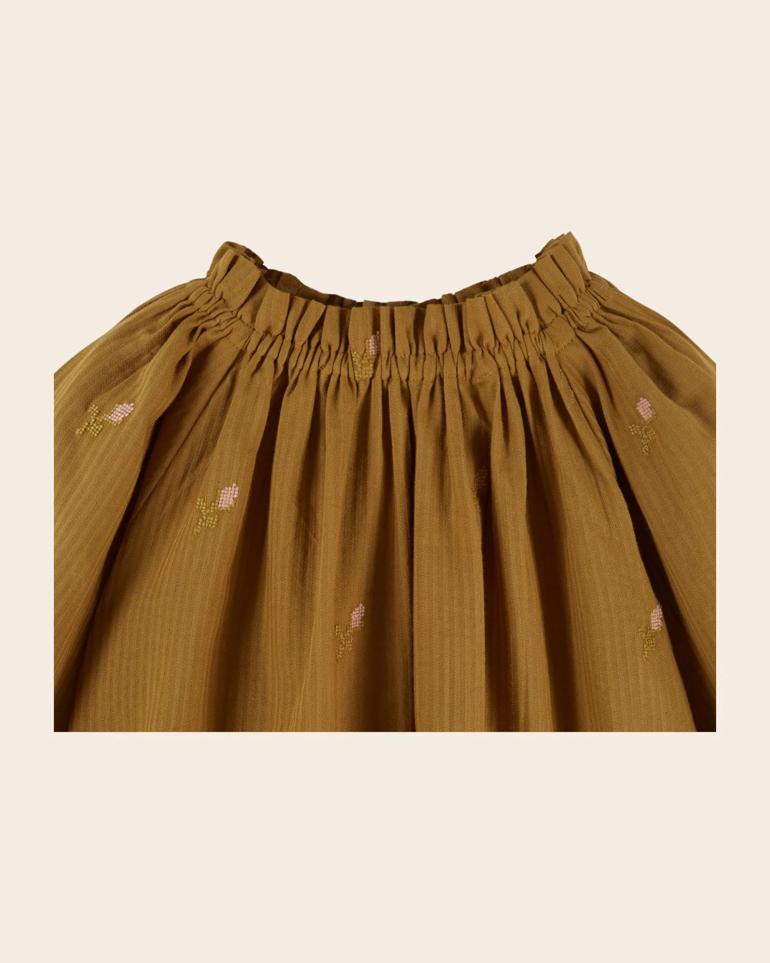 Emile et Ida Brodée point bluse oliven bomuld