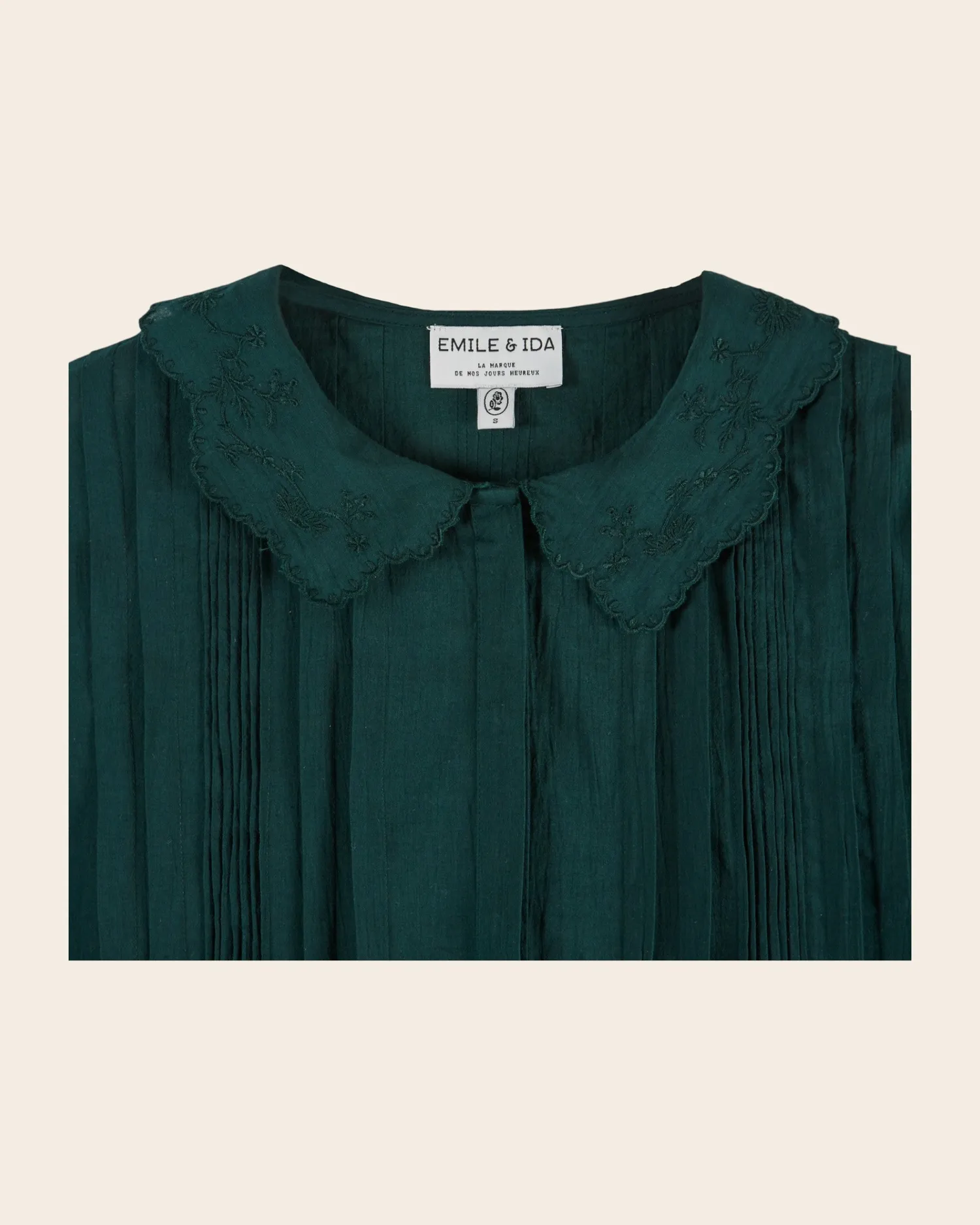 Emile et Ida Elisabeth bluse skovgrøn bomuld