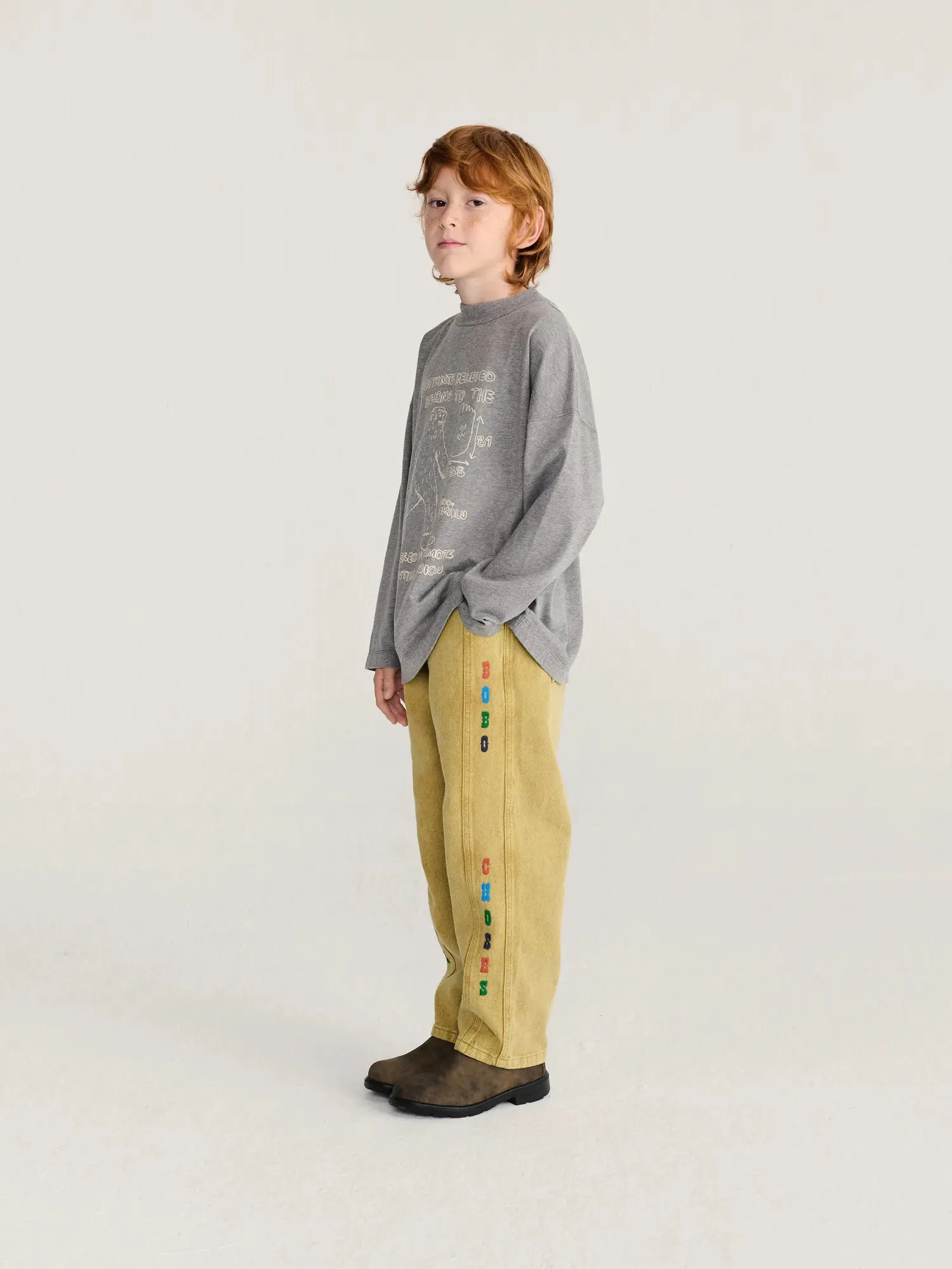 Bobo Choses Mr. Footish t-shirt grå 2-3Y bomuld