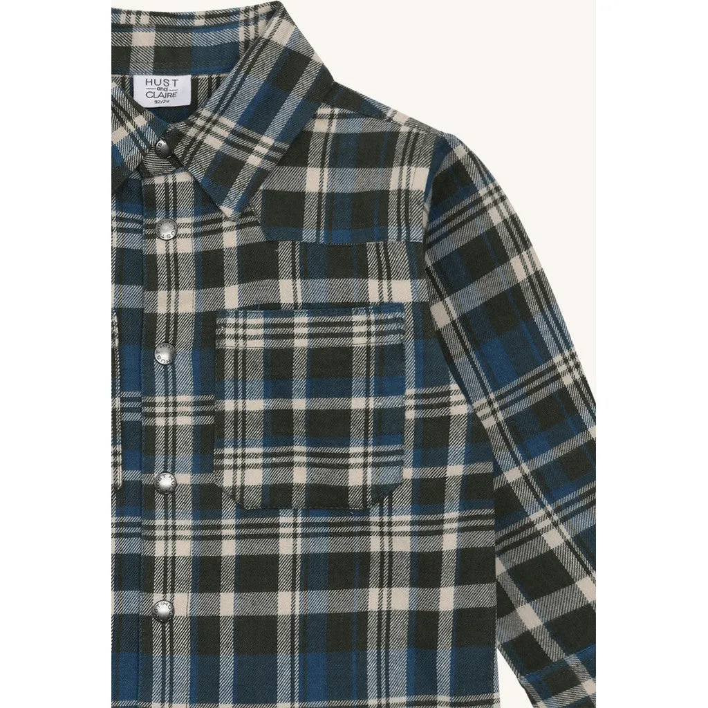 Hust & Claire Ravn Urban Check skjorte Deep Ivy bomuld